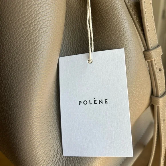 Authentic Polene Numero Neuf handbag in Textured Taupe - Picture 6 of 17